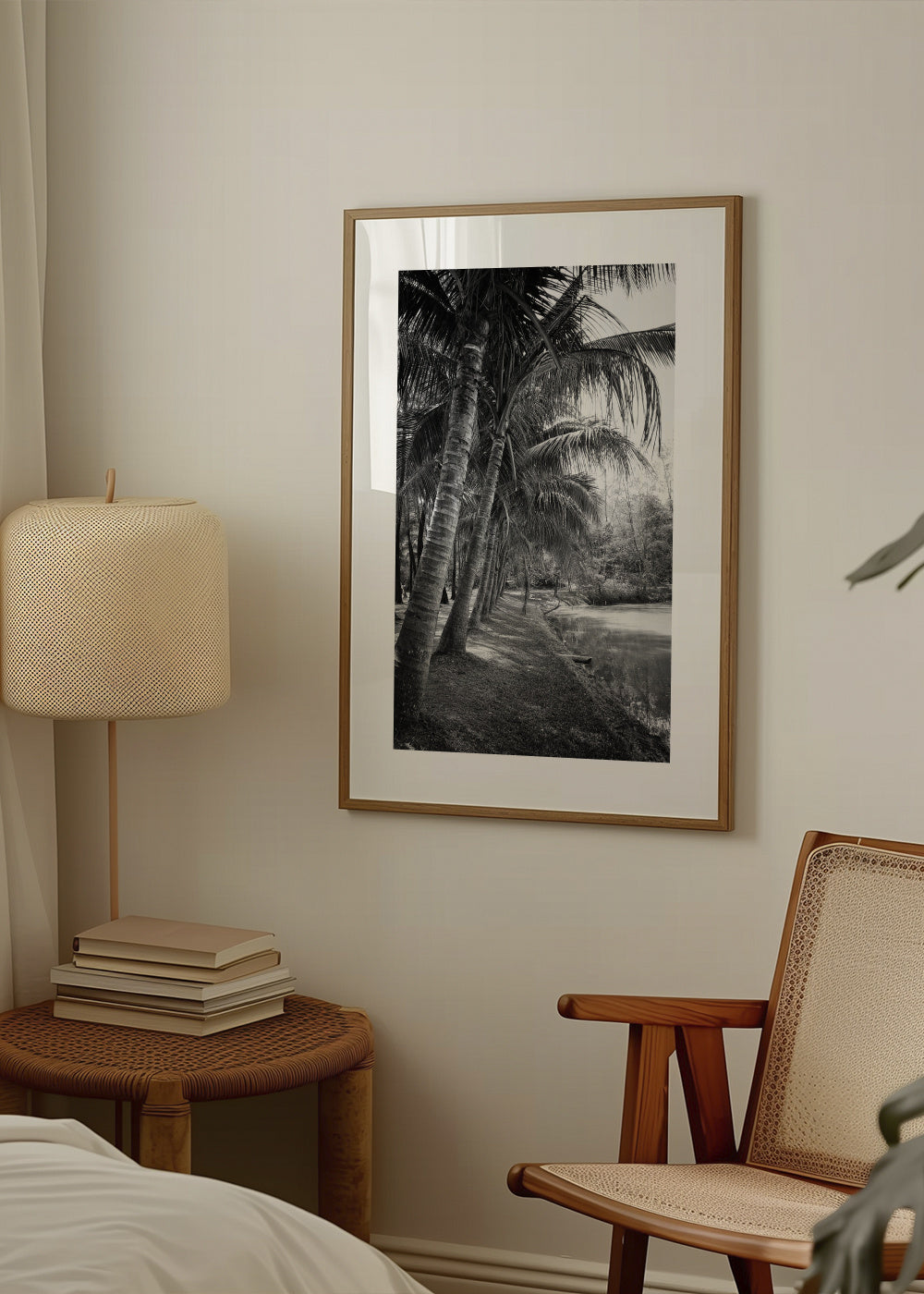 Coastal palm trees - Framed poster in an interior
