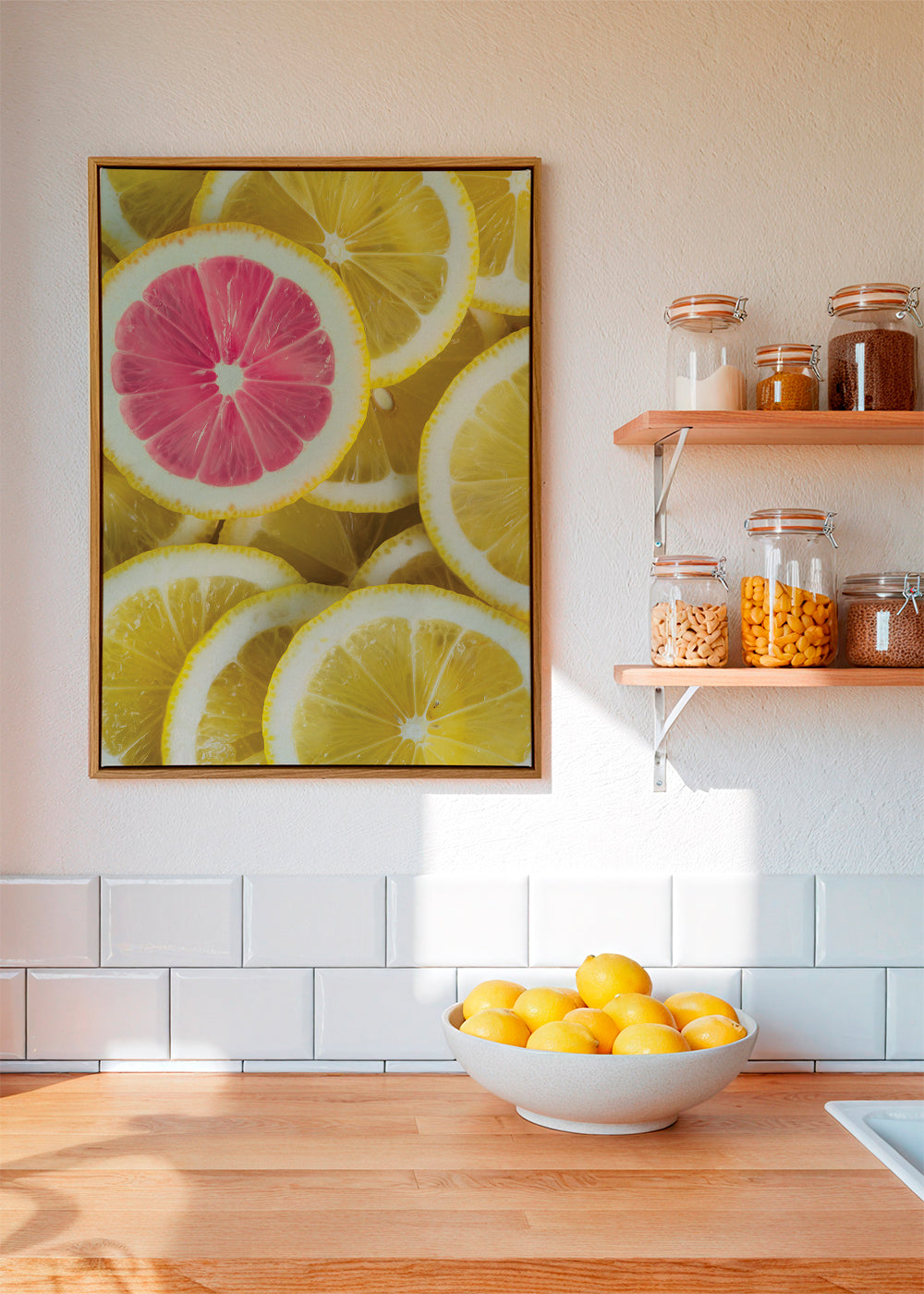 Obraz do kuchyně růžové plátky citronu