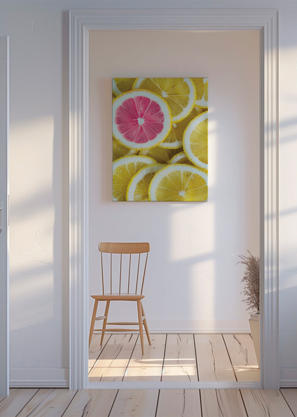 Obraz do kuchyně růžové plátky citronu