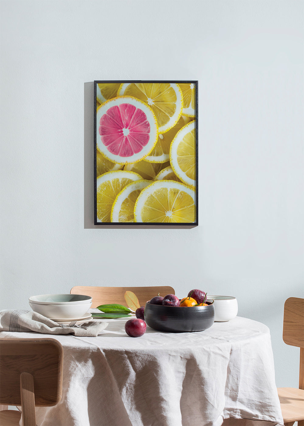 Obraz do kuchyně růžové plátky citronu
