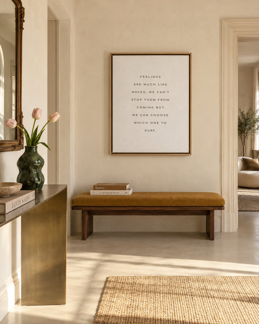 Feelings quote - Framed canvas in an interior