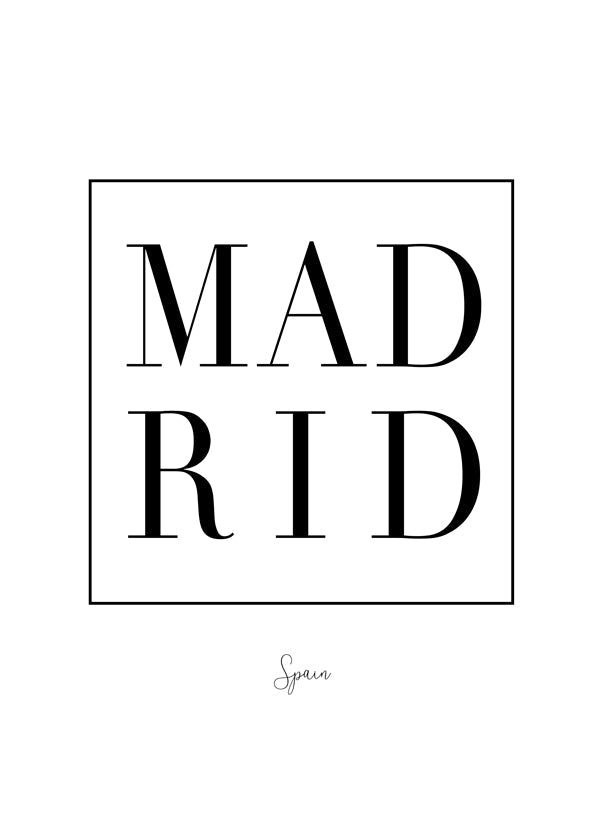Obraz města Madrid serif typografie