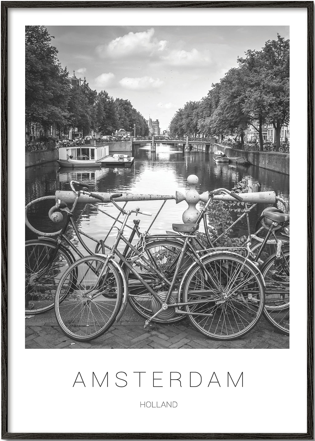 Obraz města Amsterdam černobílý