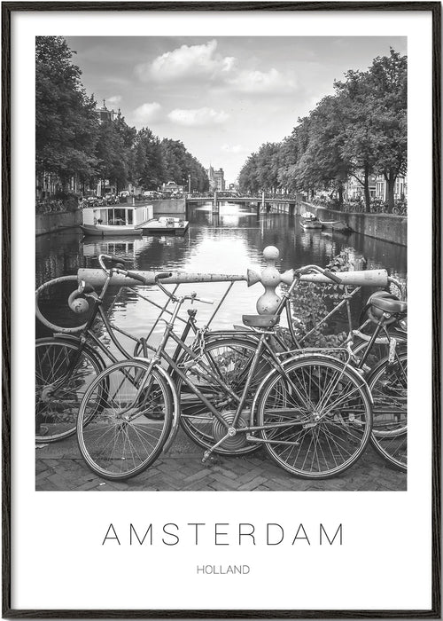 Obraz města Amsterdam černobílý
