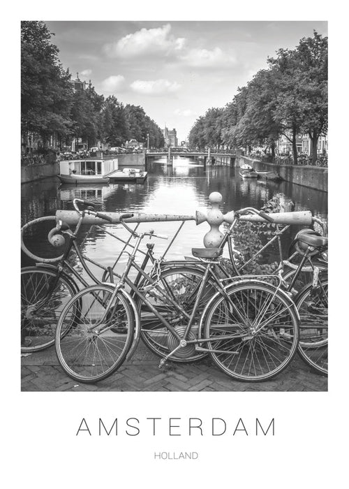 Obraz města Amsterdam černobílý