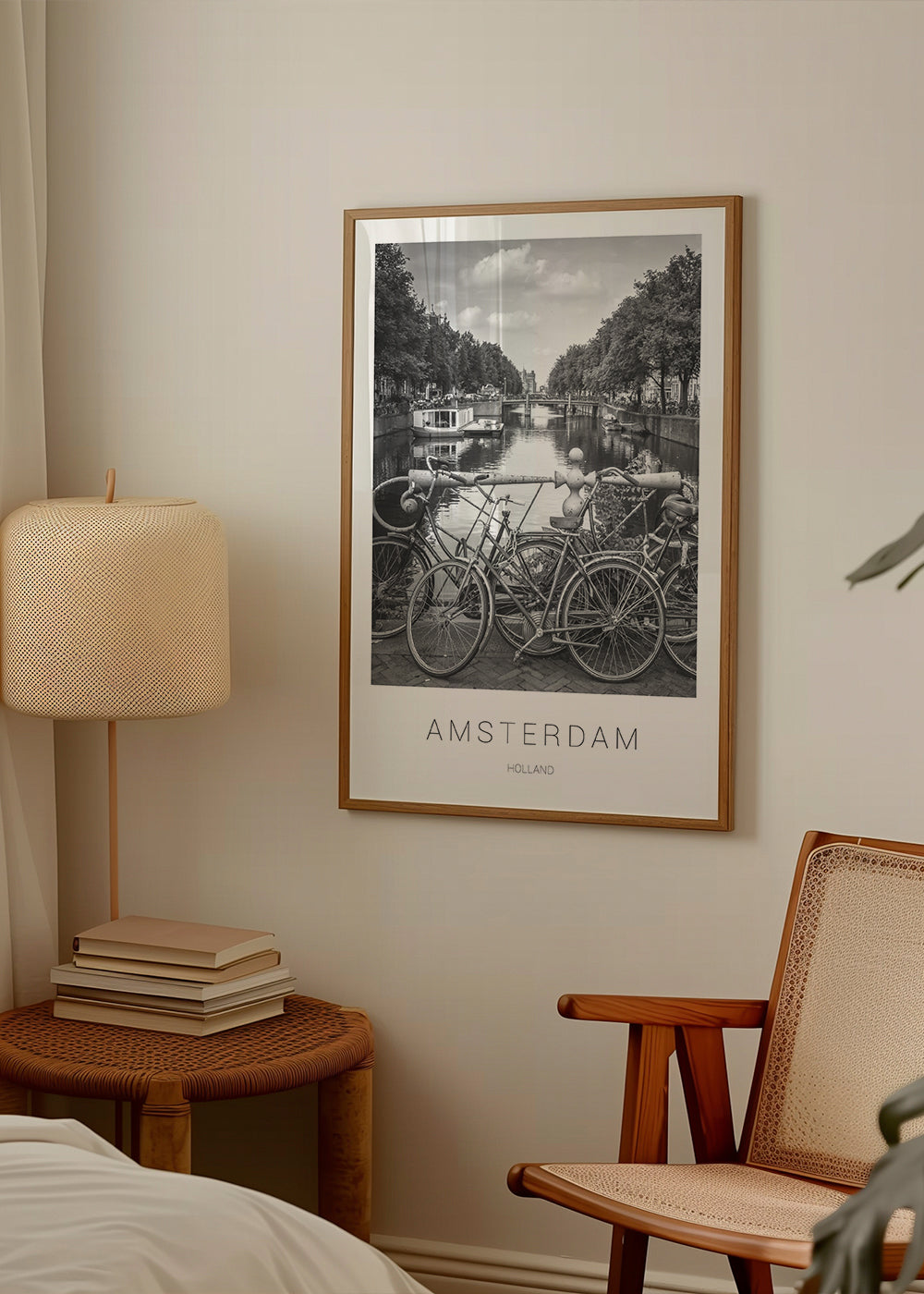 Obraz města Amsterdam černobílý