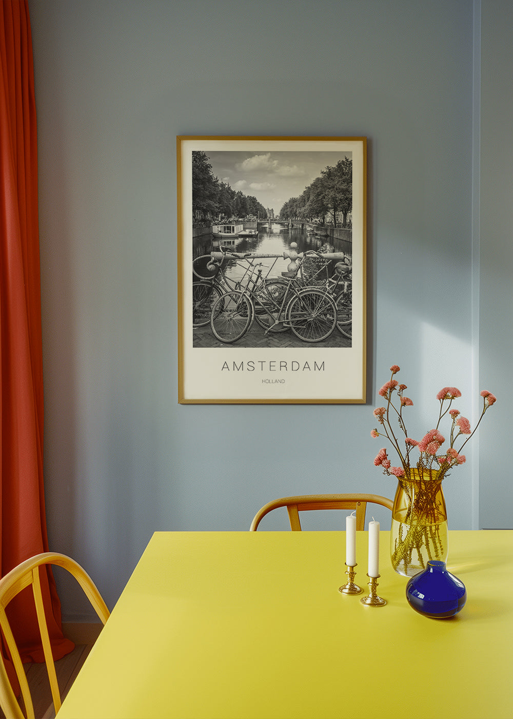 Obraz města Amsterdam černobílý
