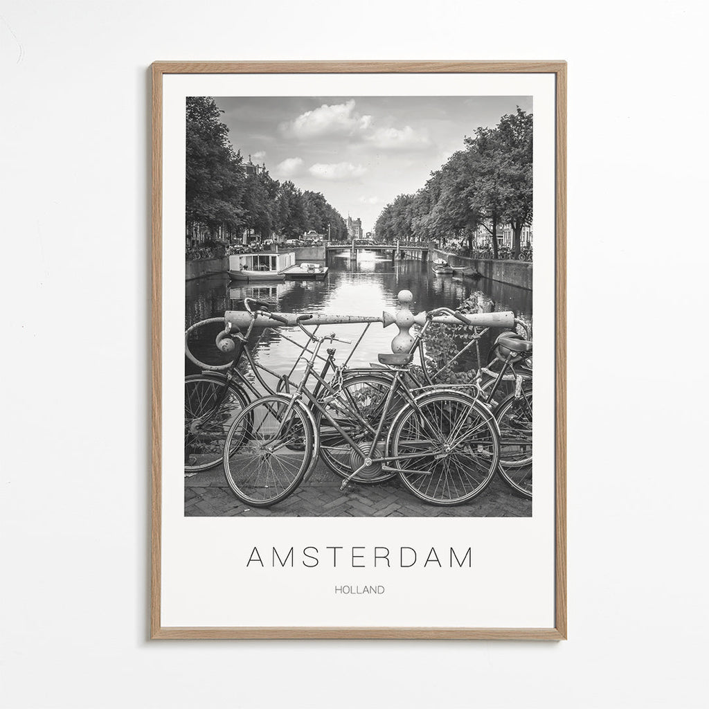Obraz města Amsterdam černobílý
