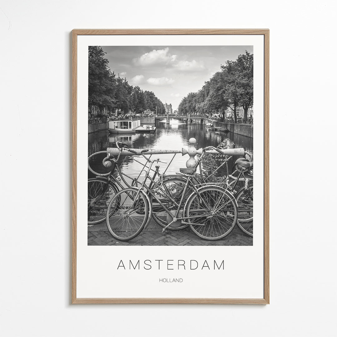 Obraz města Amsterdam černobílý