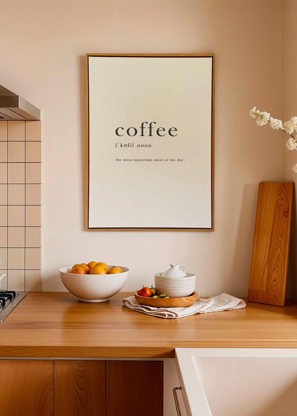 Obraz do kuchyně minimalistická typografie 'coffee'