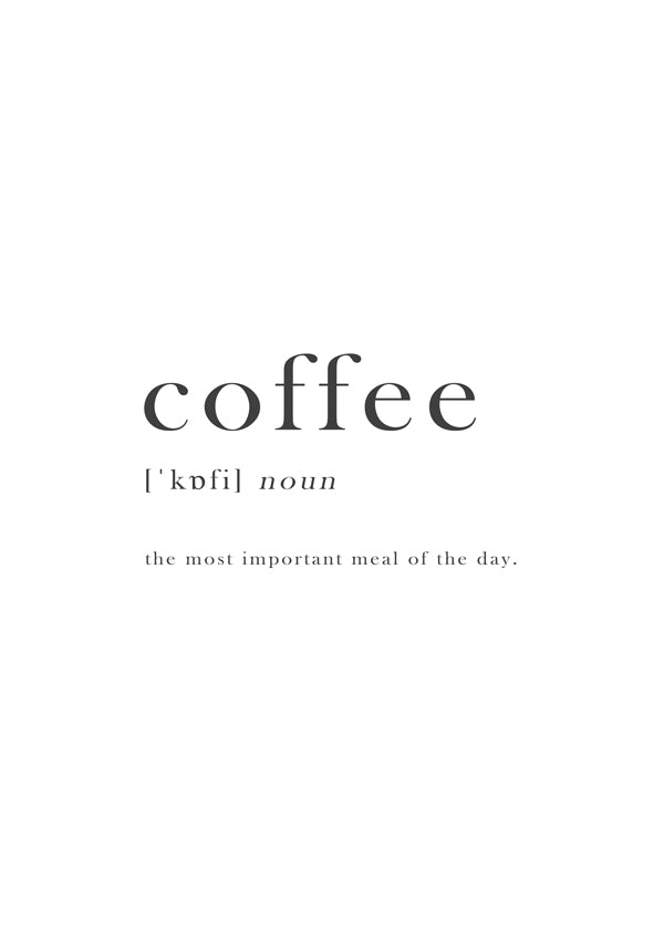 Obraz do kuchyně minimalistická typografie 'coffee'