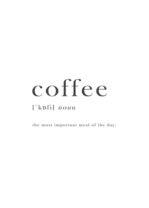 Obraz do kuchyně minimalistická typografie 'coffee'