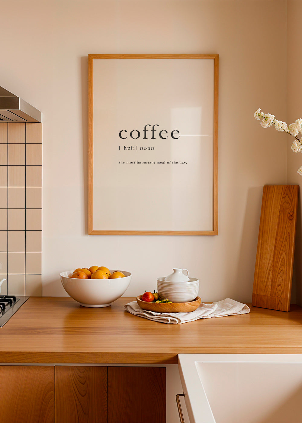 Obraz do kuchyně minimalistická typografie 'coffee'