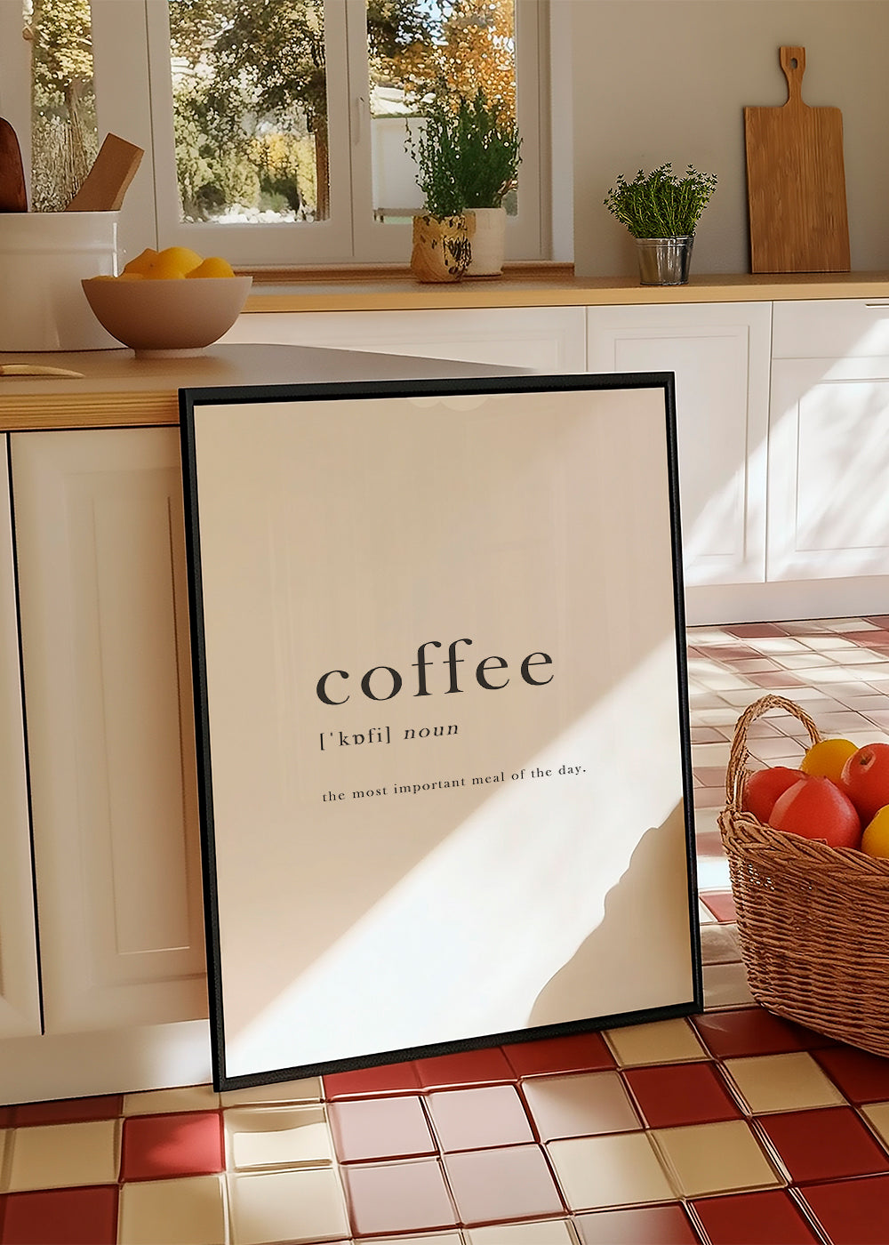 Obraz do kuchyně minimalistická typografie 'coffee'