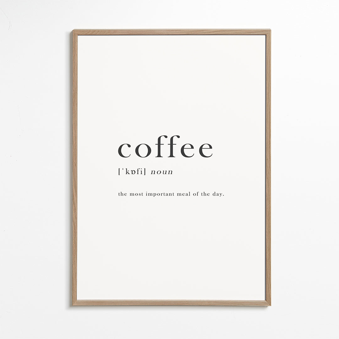Obraz do kuchyně minimalistická typografie 'coffee'