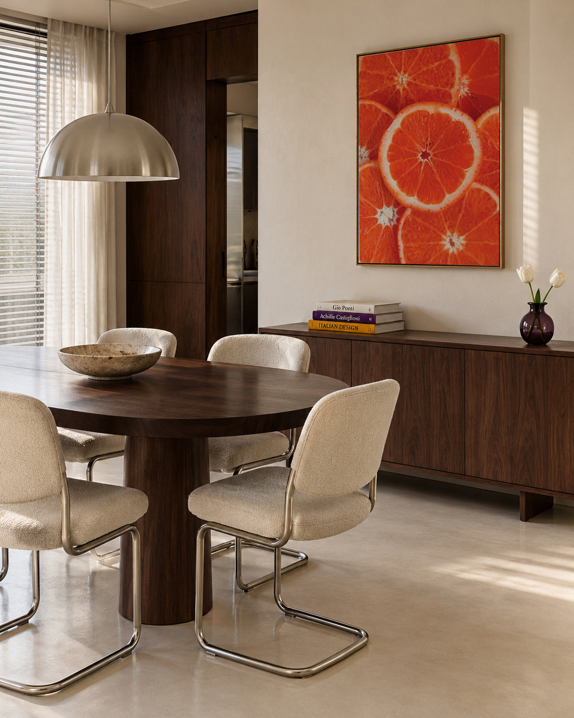 Orange lovers - Framed canvas in an interior