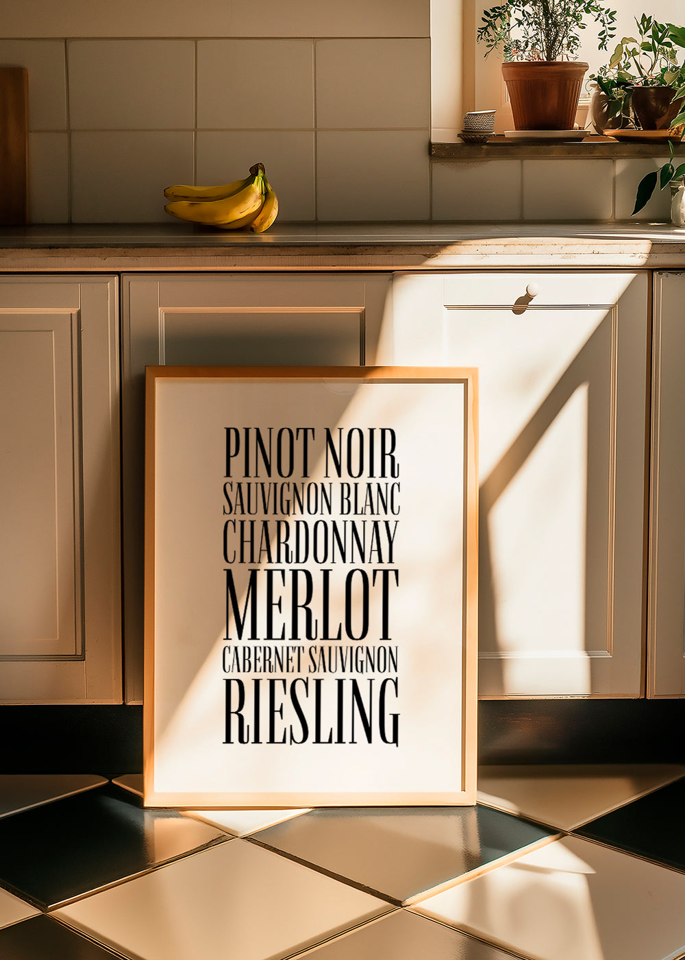 Obraz do kuchyně: typografický tisk vína