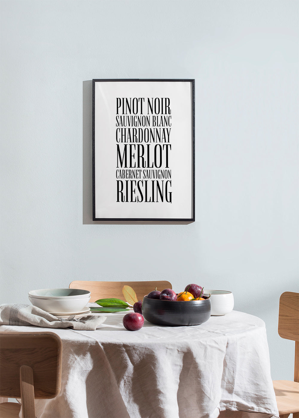 Obraz do kuchyně: typografický tisk vína