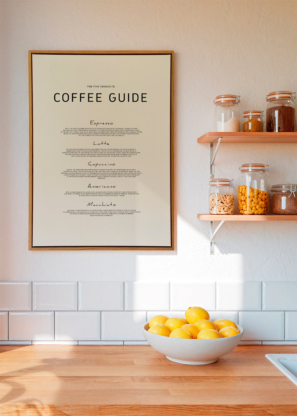 Obraz do kuchyně: Coffee Guide typografie