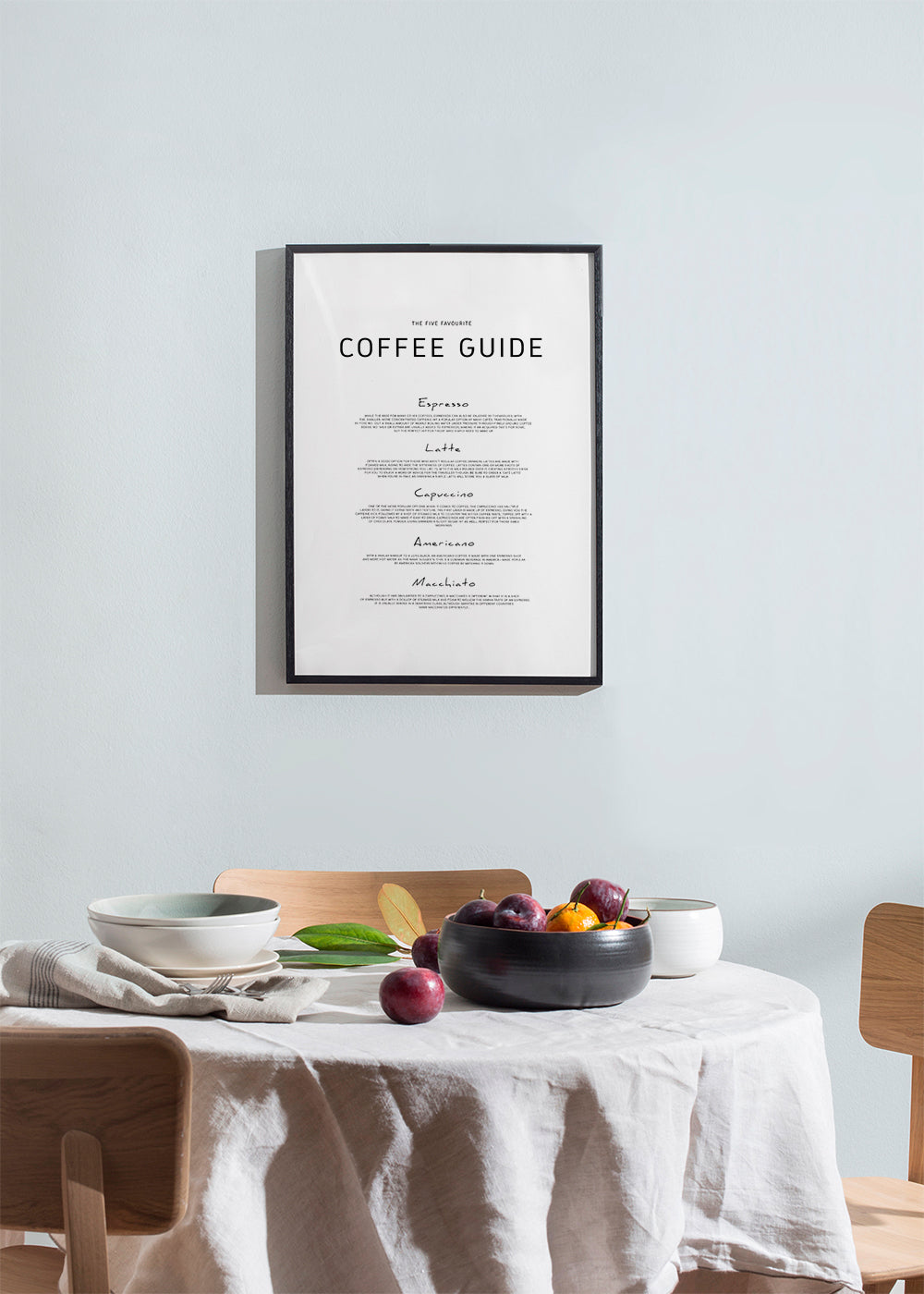 Obraz do kuchyně: Coffee Guide typografie