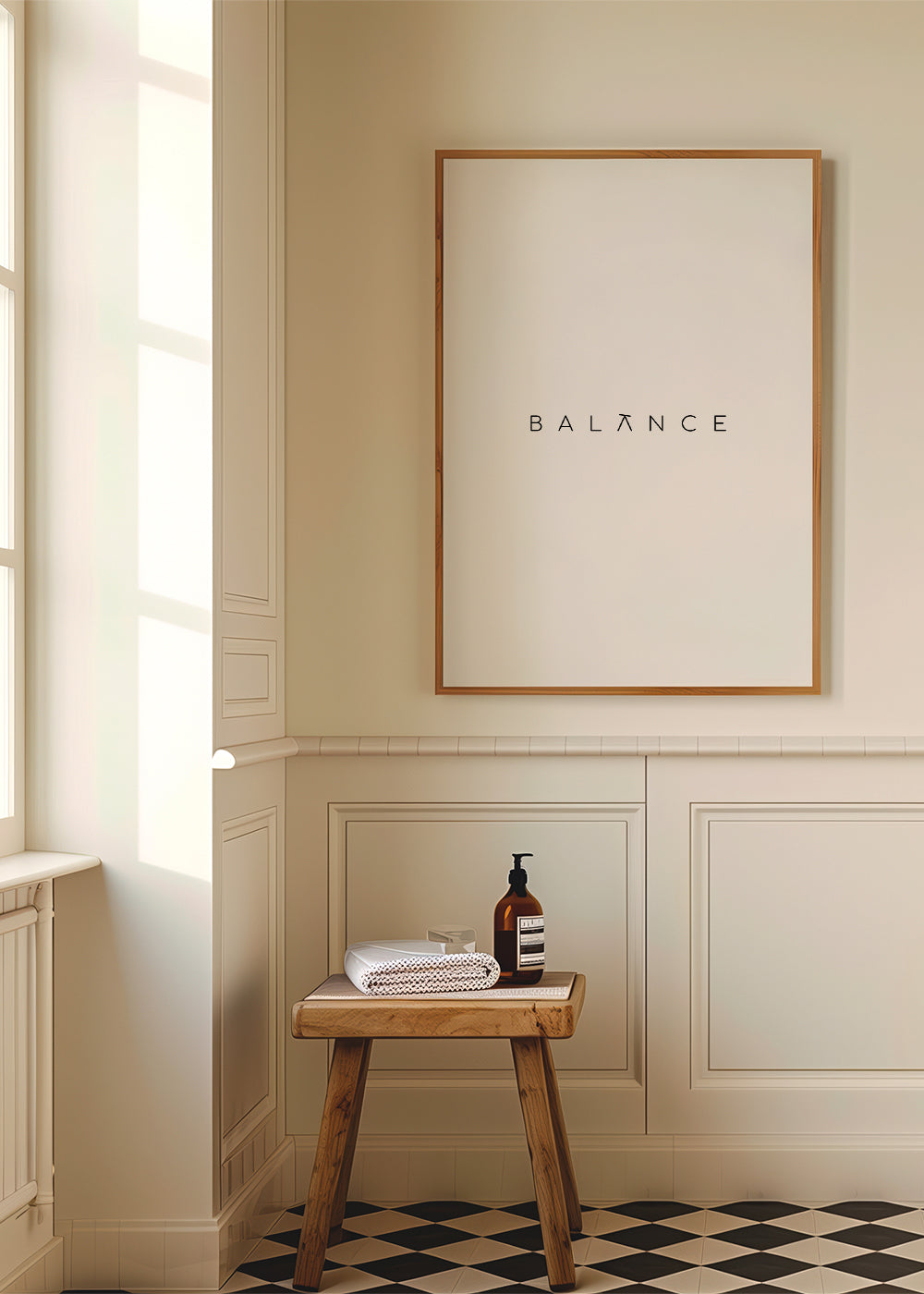 Minimalistický obraz Balance typografie