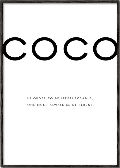 Černobílý obraz s citátem COCO