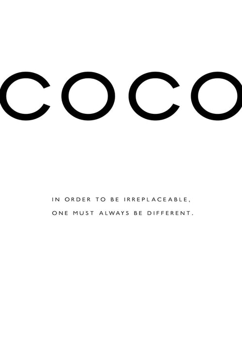 Černobílý obraz s citátem COCO
