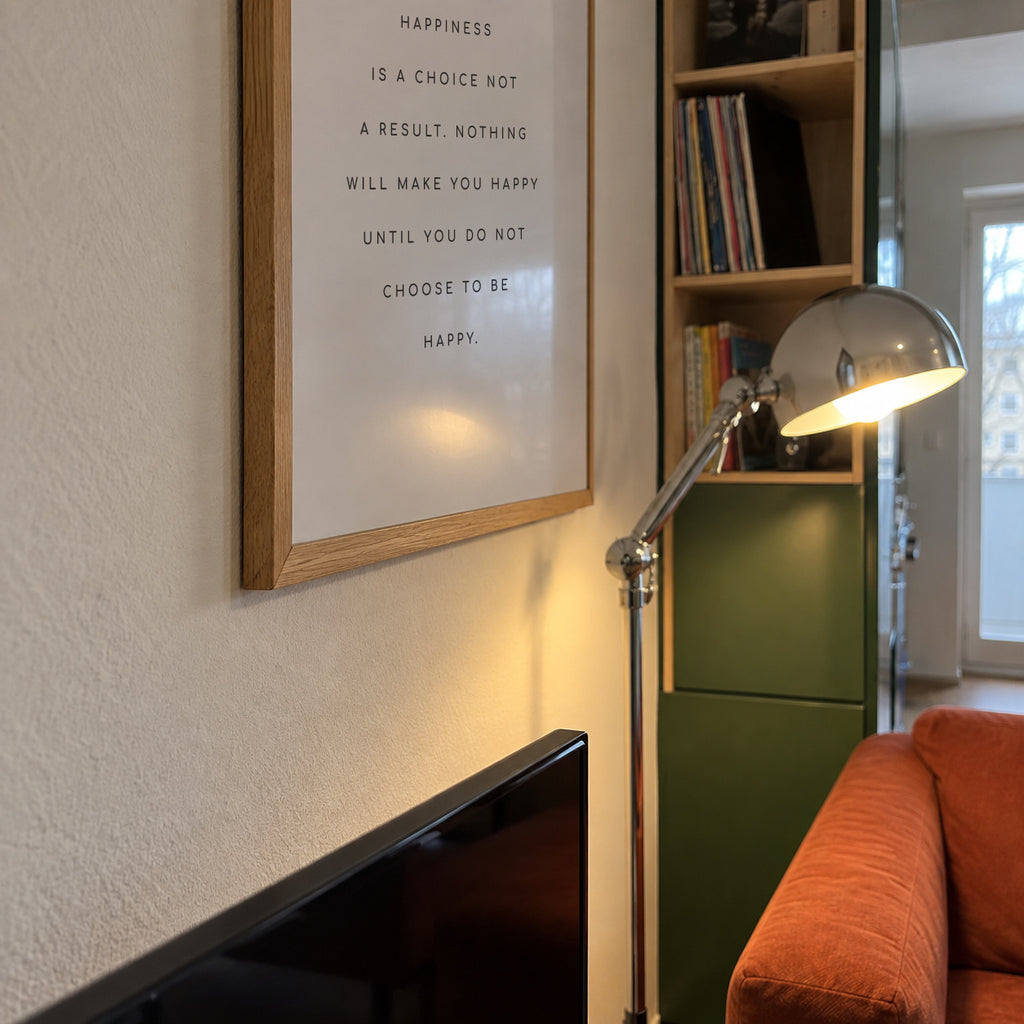 Happiness meaning quote - Framed poster detail