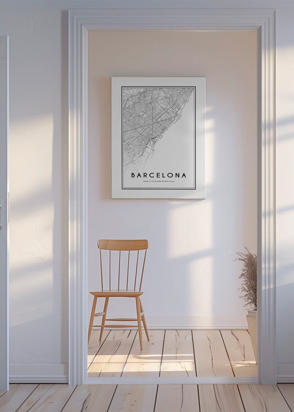 Plakát města Barcelona grafická mapa