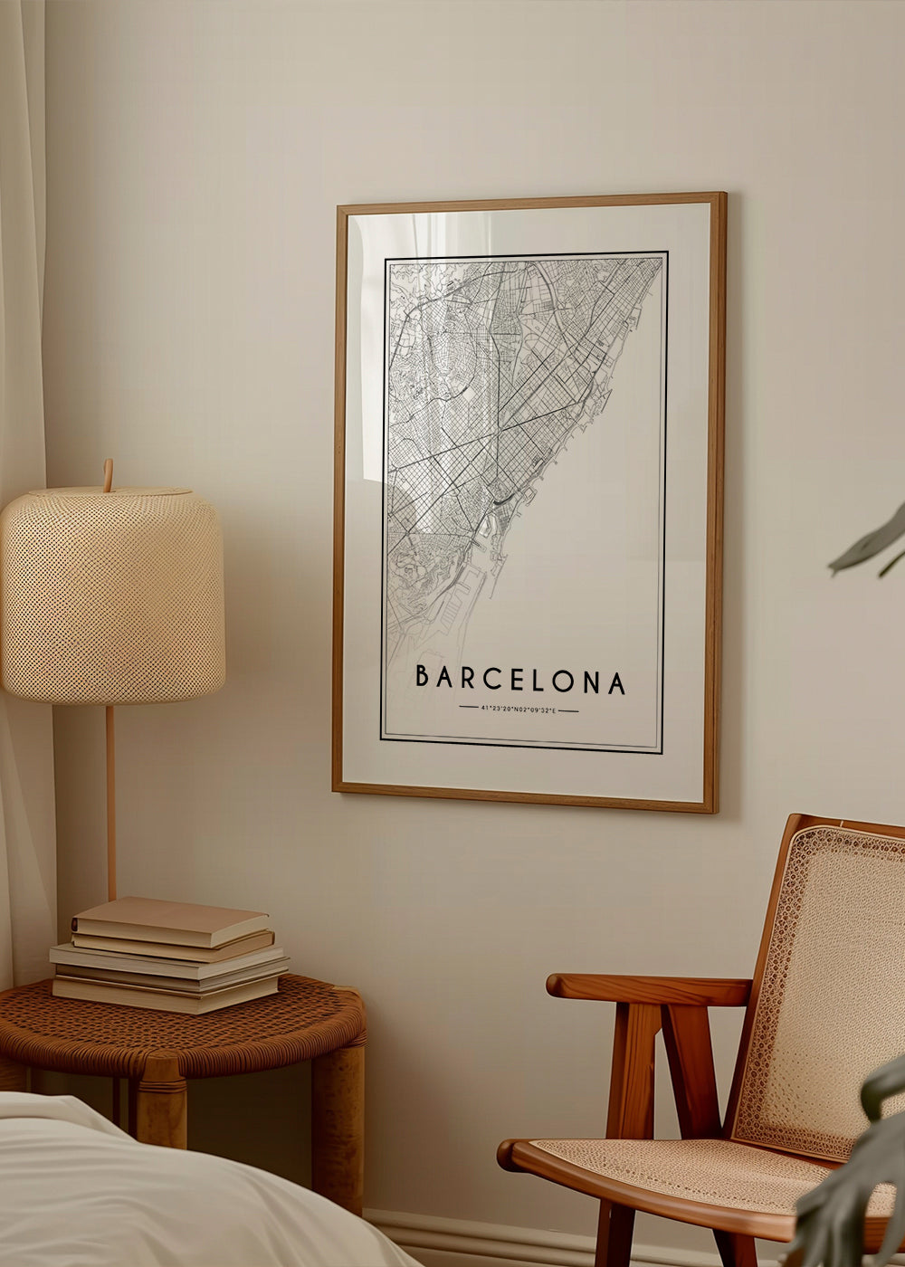 Plakát města Barcelona grafická mapa