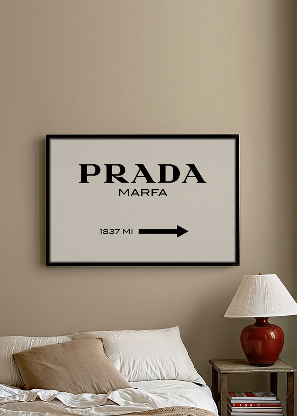 Plakát s typografií Prada Marfa