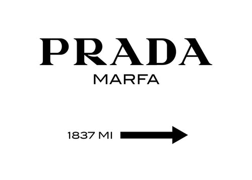 Plakát s typografií Prada Marfa