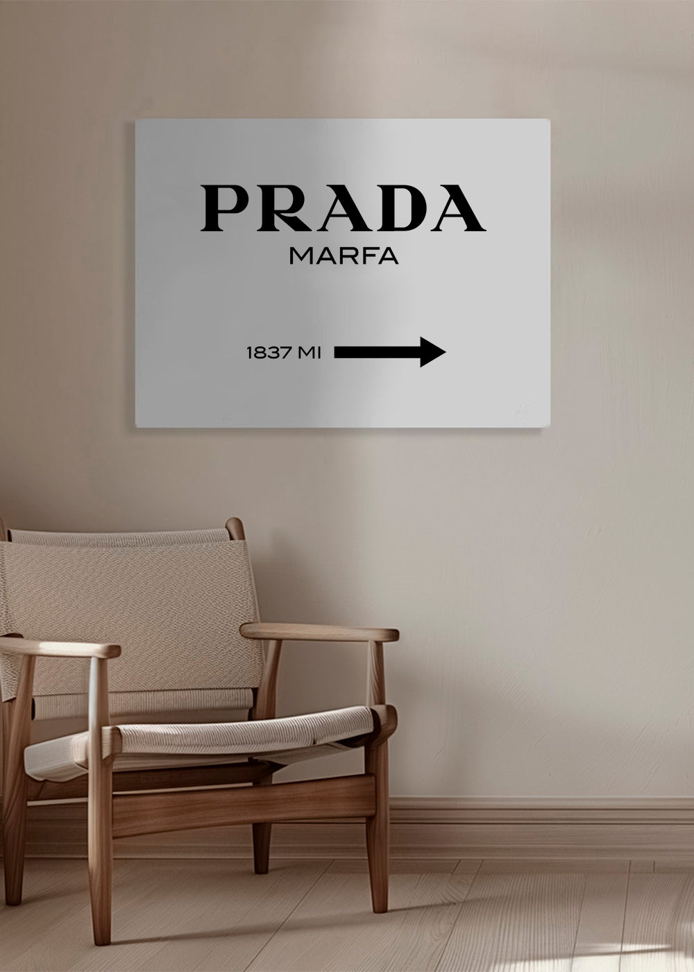 Plakát s typografií Prada Marfa