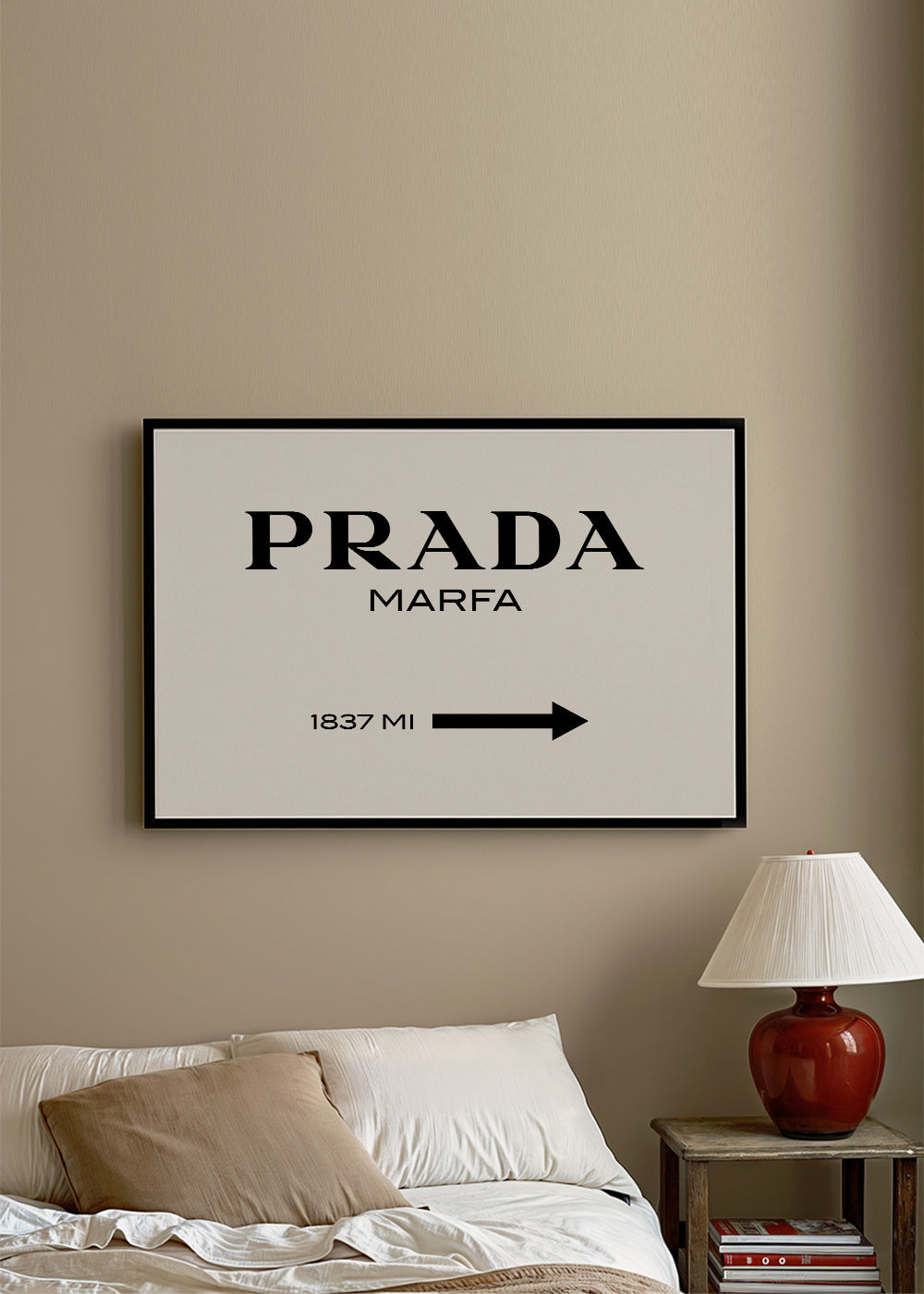Plakát s typografií Prada Marfa