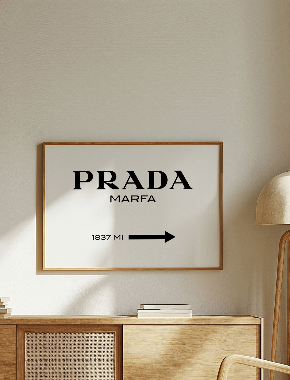 Plakát s typografií Prada Marfa