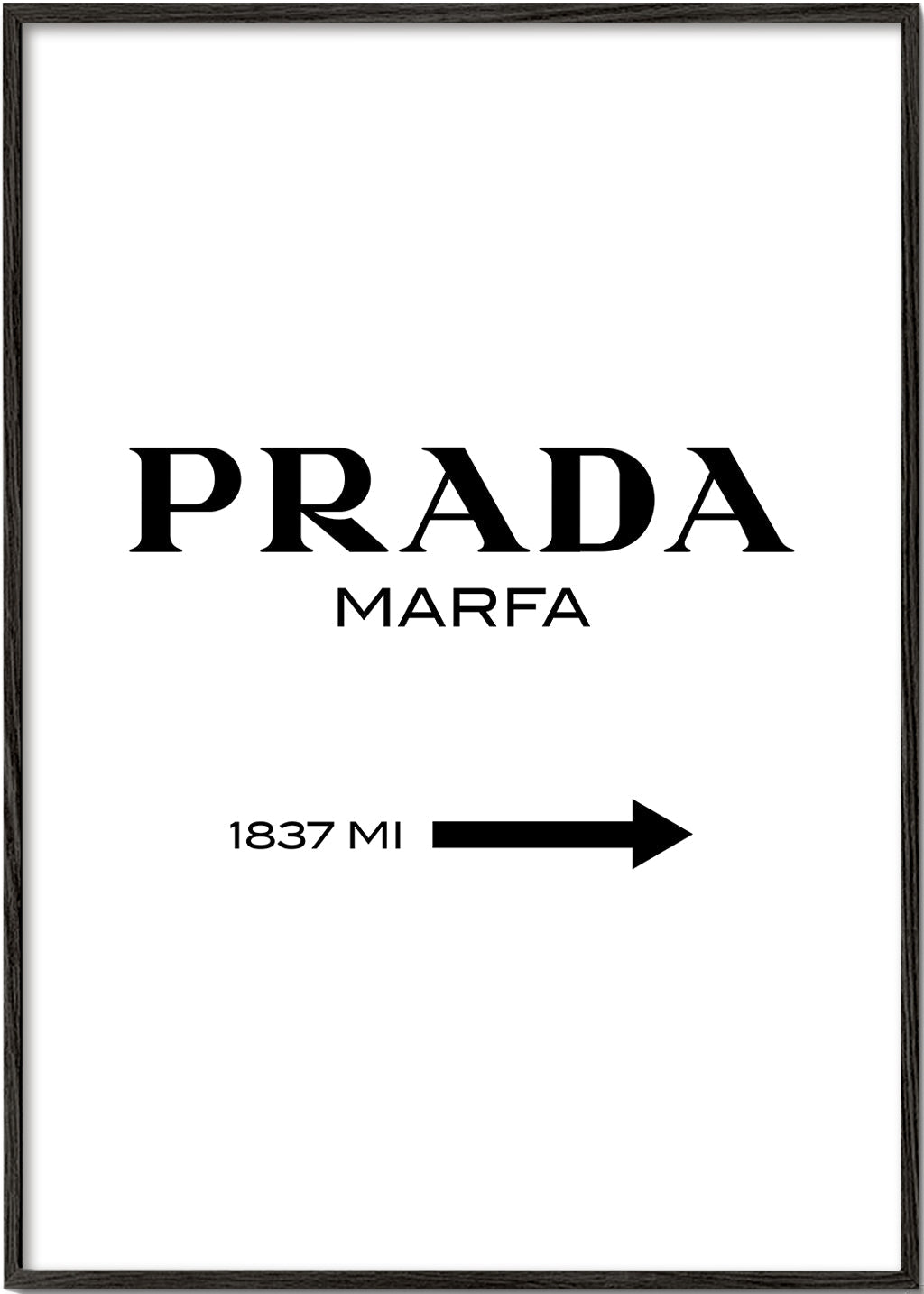 Plakát města PRADA Marfa typografický minimal