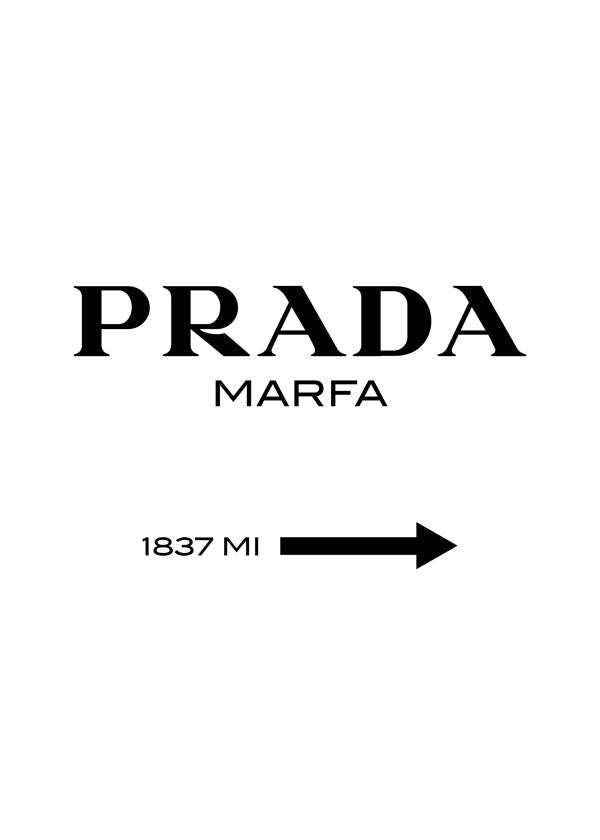 Plakát města PRADA Marfa typografický minimal