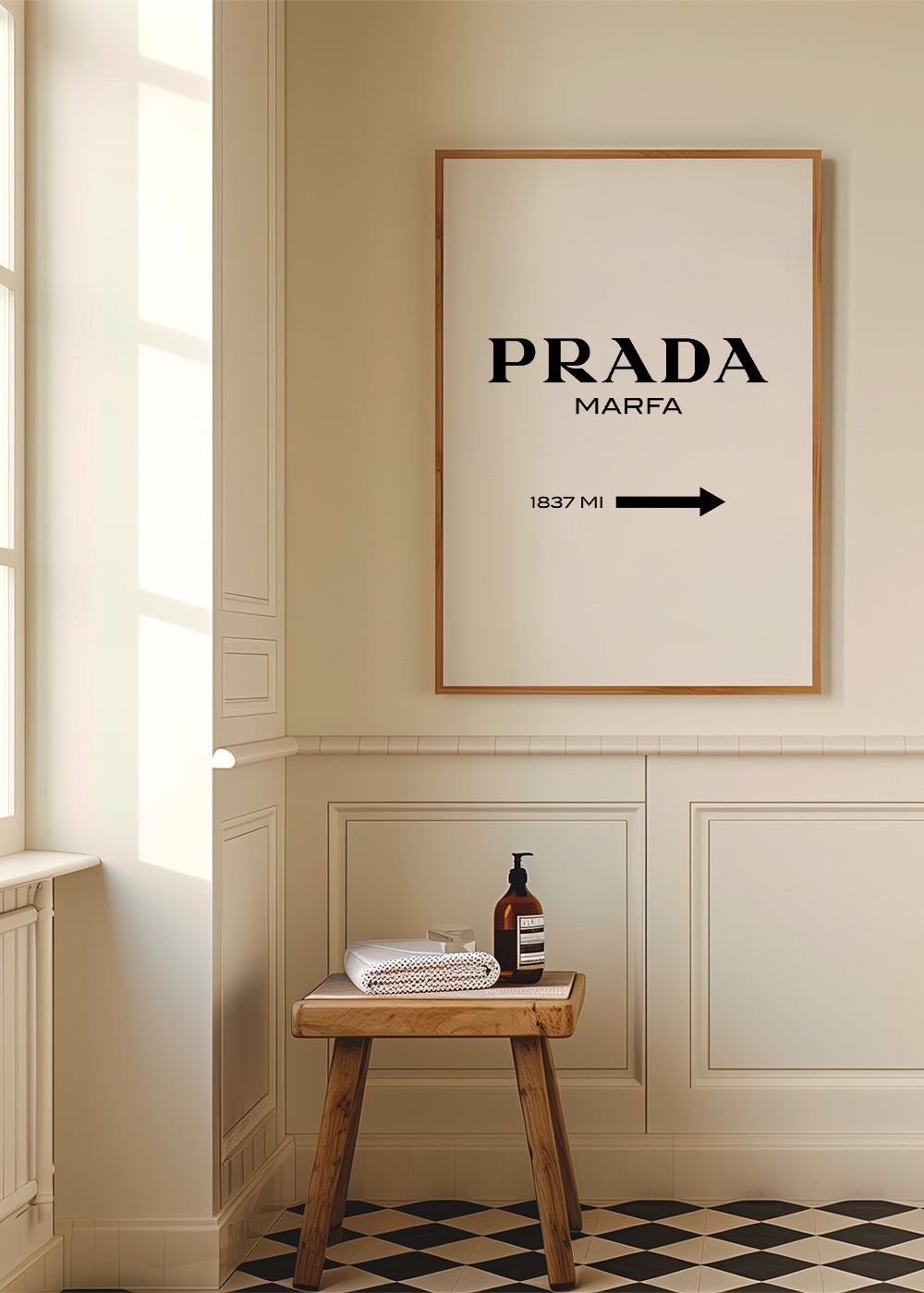 Plakát města PRADA Marfa typografický minimal