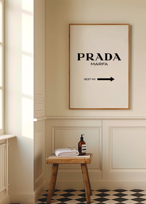 Plakát města PRADA Marfa typografický minimal