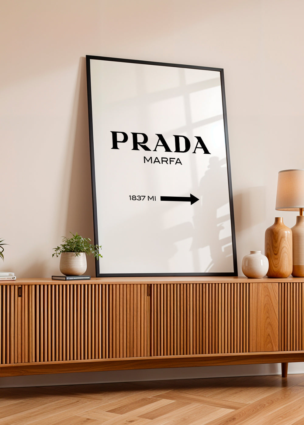 Plakát města PRADA Marfa typografický minimal