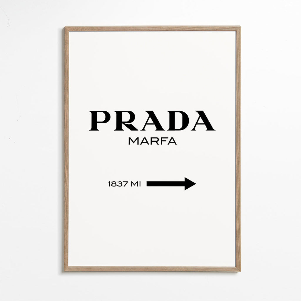 Plakát města PRADA Marfa typografický minimal