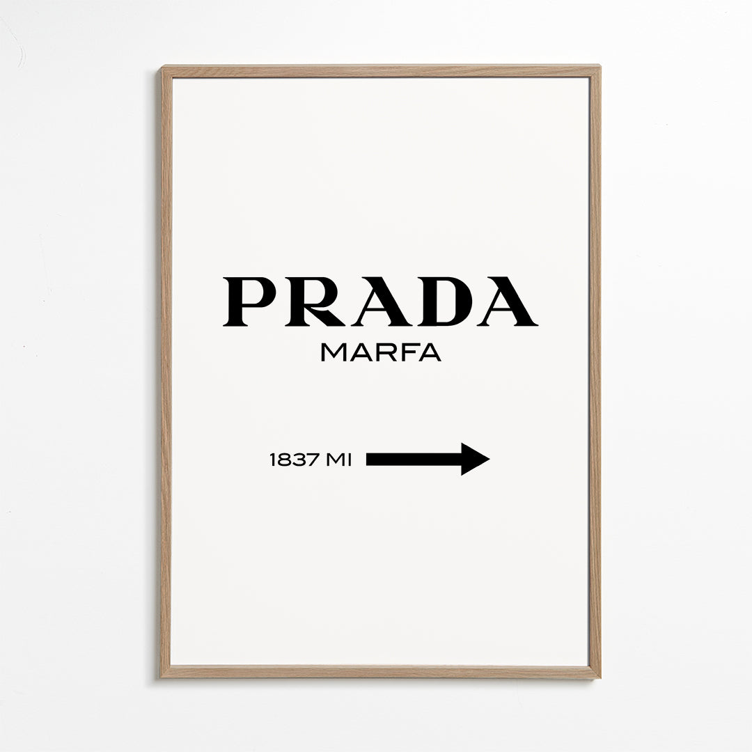 Plakát města PRADA Marfa typografický minimal