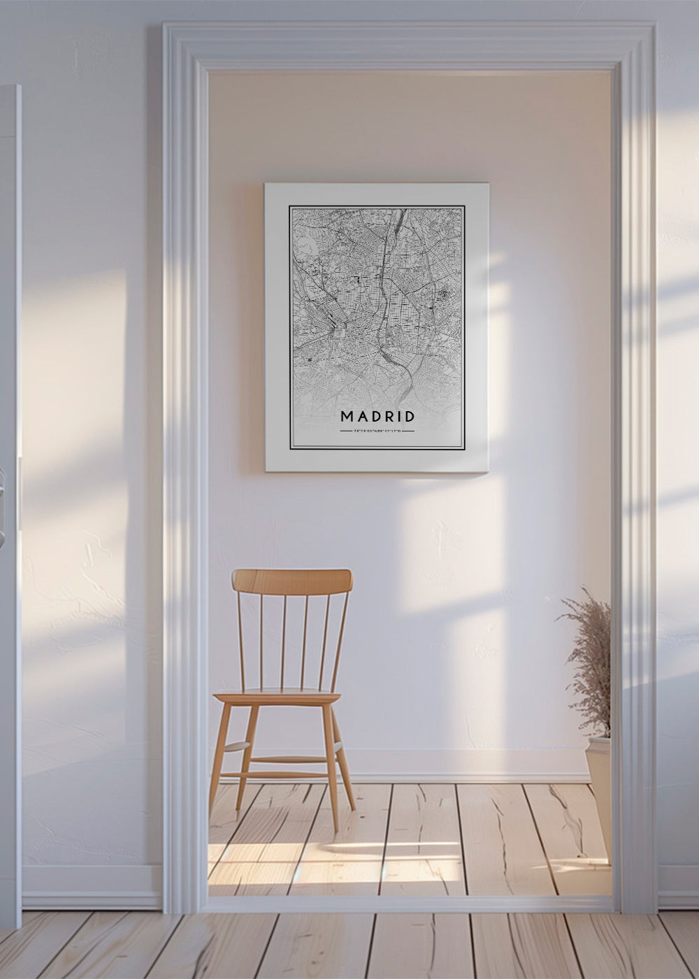Plakát města Madrid mapa