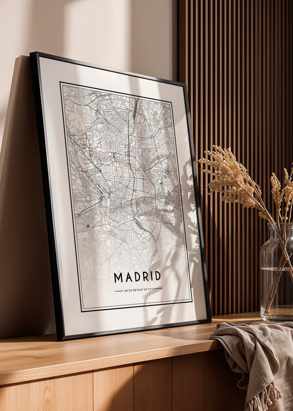Plakát města Madrid mapa