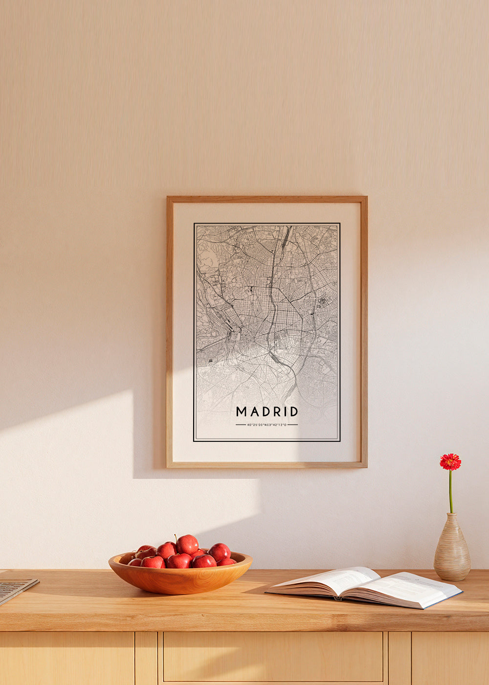 Plakát města Madrid mapa