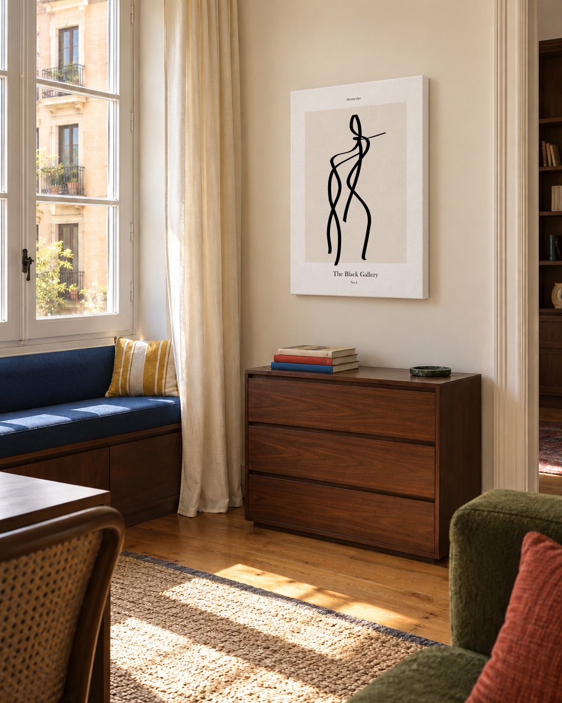 The Black Gallery 1 - Unframed canvas in an interior