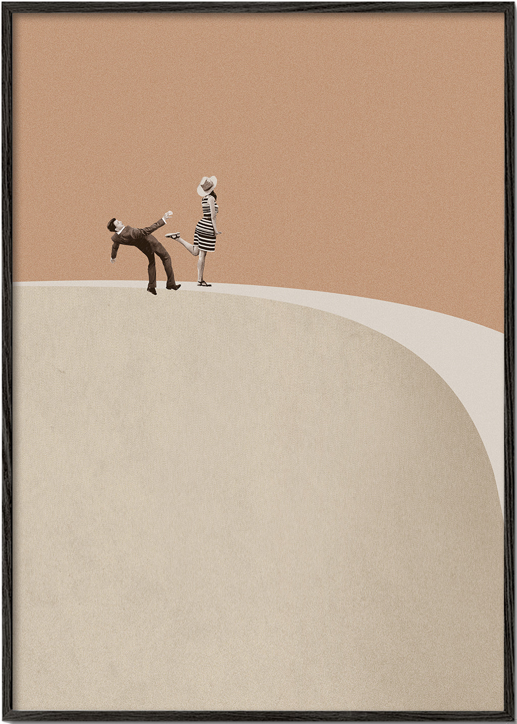 Minimalistická ilustrace páru na okraji