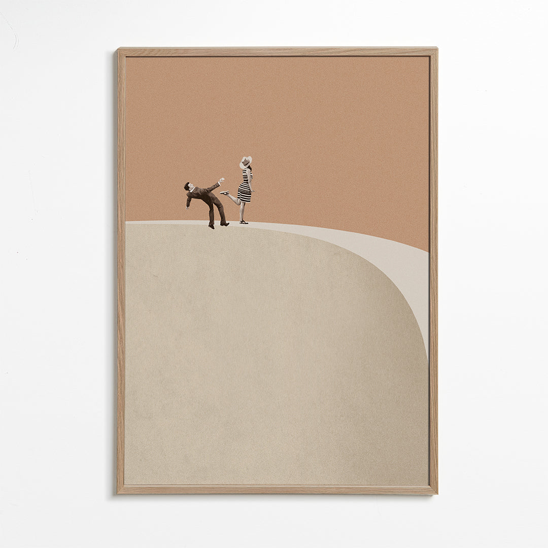 Minimalistická ilustrace páru na okraji