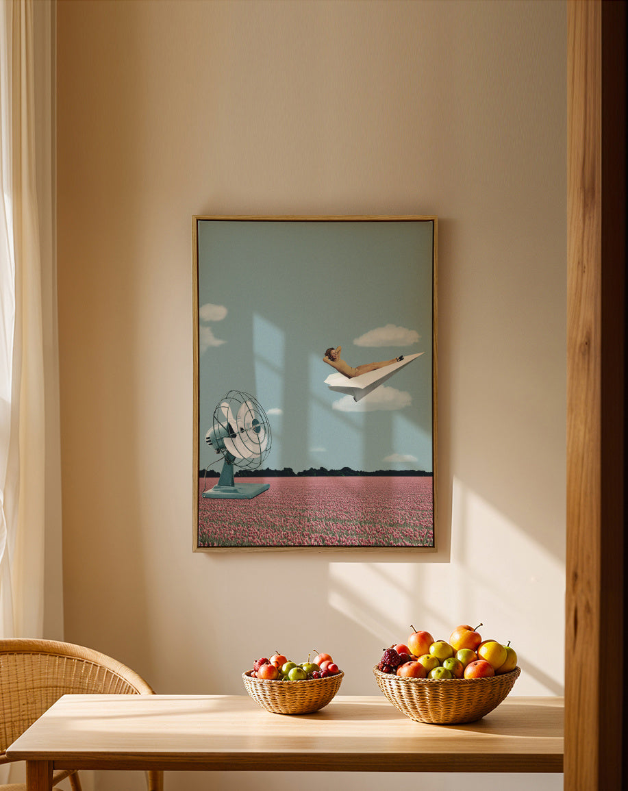 Where the wind takes me - Framed canvas in an interior