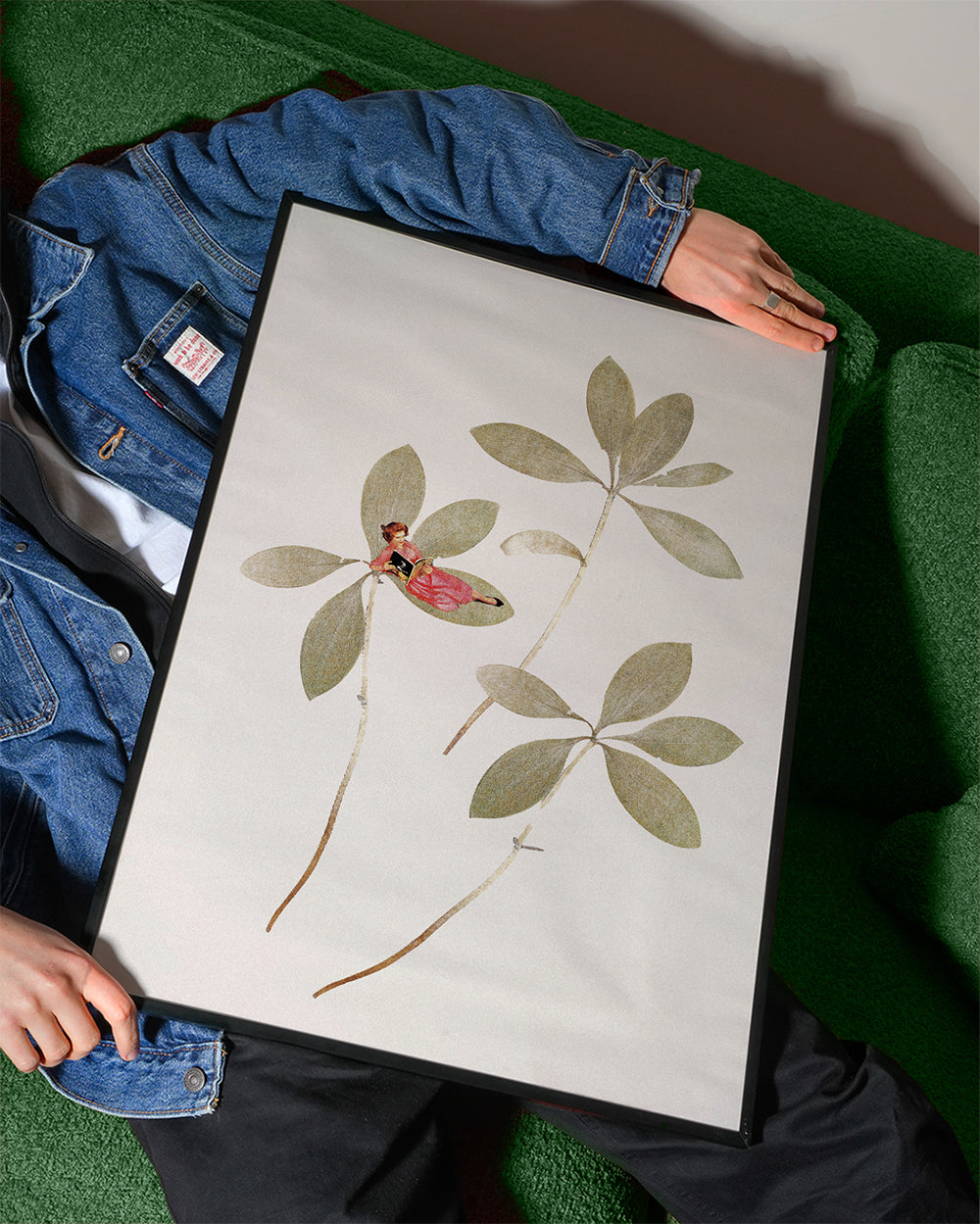 Botanický plakát s malou postavou
